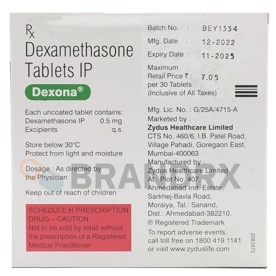 Dexona 0.5 mg Zydus Healthcare Ltd.